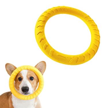 Imagem de DLDER Disco voador para cachorro anel flutuante brinquedos indestrutíveis mastigáveis para mastigar agressivo raças médias/grandes durável brinquedo de natação para jogar piscina pegar borracha cão voando brinquedo