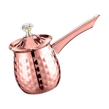 Imagem de KESOTO Pote de Café Turco, com Pote de Manteiga de Alça Longa para Cozinha E Presentes, Ouro Rosa 200ml, Tamanho real
