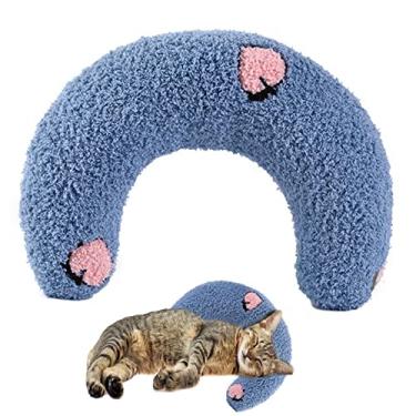 Imagem de Almofada pequena para gato,Almofada em forma U do filhote cachorro do sono profundo do protetor do pescoço da moda - Brinquedos pelúcia pelúcia em forma U para animais Fovolat