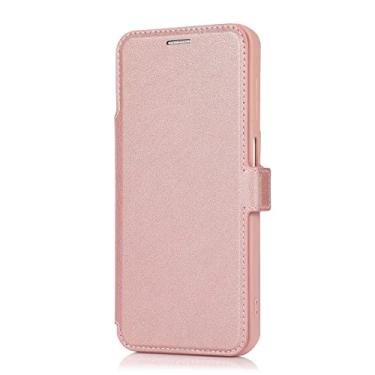 Imagem de Capa de telefone para iPhone 14/14 Pro/14 Plus/14 Pro Max, capa de couro flip com controle deslizante de câmera vintage porta-cartão suporte embutido magnético, ouro rosa, 14 Pro Max 6,7 polegadas