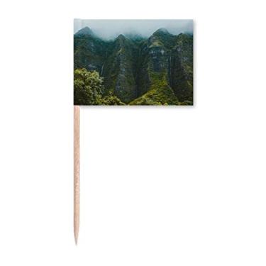 Imagem de Jungle Valley Cliff Fog Forest Toothpick Flags Marker Topper Decoração de Festa