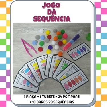 Imagem de Jogo da Sequência: Pinça + Tubete + Pompom + Cards plastificados