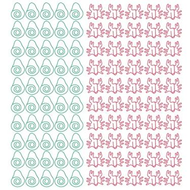 Imagem de 100 Peças de Clipes de Papel de Desenho Animado, Clipes de Papel Pequenos Estilo Abacate de Caranguejo, Grampos de Documento de Arquivo de Foto para Escritório Escolar