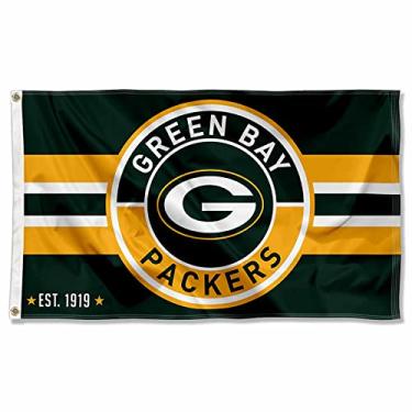 Imagem de WinCraft Bandeira Green Bay Packers logotipo círculo botão patch bandeira grande 3x5