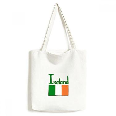 Imagem de Bolsa de lona com estampa verde bandeira nacional da Irlanda bolsa de compras casual