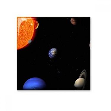 Imagem de Azulejo de cerâmica brilhante de céu escuro azul Planeta vermelho azul