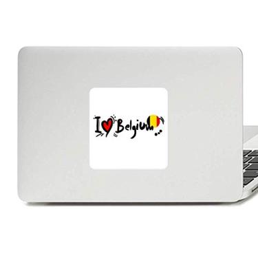 Imagem de I Love Belgium Palavra Bandeira Love Coração Ilustração Decalque Vinil Paster Laptop Adesivo Decoração PC