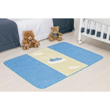 Tapete para Quarto Infantil de Bebê Pelúcia Urso Baby Azul