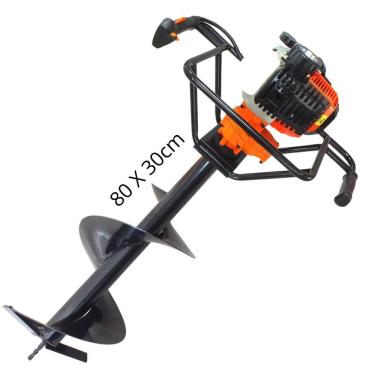 Imagem de Perfurador de Solo Vulcan Trent VPS520 2T 52cc 2,5hp á Gasolina Com Broca 80x30cm Pino Trava Potente e Forte Ideal Para Silvicultura