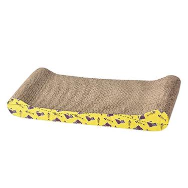 Imagem de WeiLaiKeQi Coçadores para gatos, papelão, arranhador, espreguiçadeira, brinquedo de treinamento, tábua de arranhar, coçar cama para moer garras, gatinhos, brincar, dormir, osso 44,5 x 21 x 5,5 cm