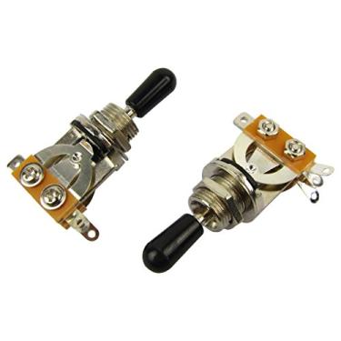 Imagem de Musiclily Chave seletor de captador de plástico 3 vias para peça de guitarra Gibon Epiphone Les Paul, ponta preta (pacote com 2)