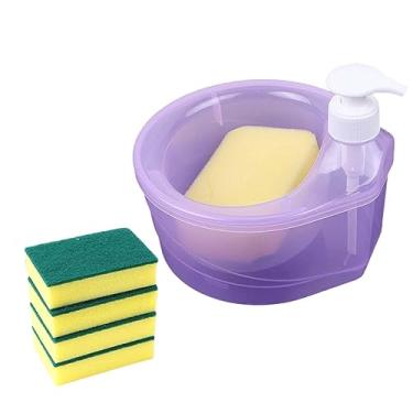 Imagem de dor de saboneteira e suporte para esponja, garrafa de bomba líquida com capacidade de 1.000 ml para banheiro, Tolet