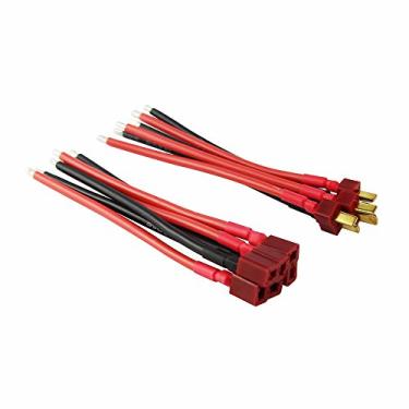 Imagem de OliYin 3 pares Deans Style T Plug Macho Fêmea Conector Fio de Silicone com 10 cm 14awg Cabo de Conexão de Bateria (pacote com 3)
