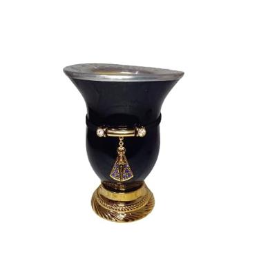 Imagem de Cuia de porongo para chimarrão com schoker da Nossa Senhora