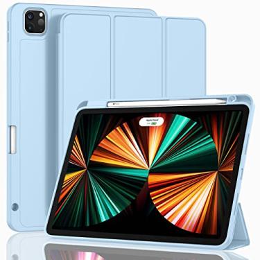 Imagem de SAMTUNK Capa para iPad Pro 11 Inch 2022 (4ª geração)/2021 (3ª geração)/2020 (2ª geração) com porta-lápis, capa inteligente iPad para [suporta Touch ID e Auto Wake/Sleep] -azul claro