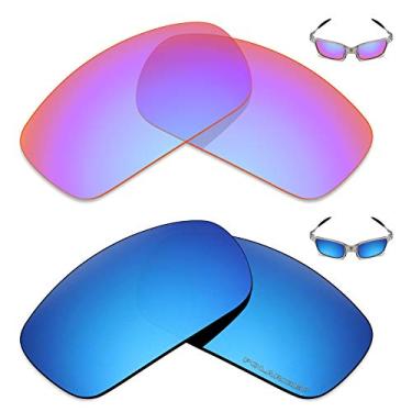Imagem de Mryok+ 2 pares de lentes polarizadas de substituição para óculos de sol Oakley X Squared – Rosa cobalto/azul gelo