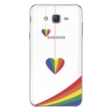 Imagem de Capa Case Capinha Samsung Galaxy  J7 Arco Iris Corações Pendurados - S