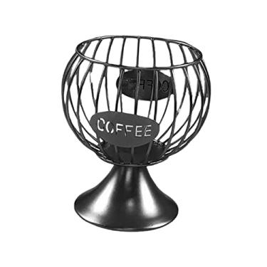 Imagem de Vintage Large Capacity Coffee Creamer Container Coffee Pod Storage Holder Bar Kitchen Countertop Mug Cup Coffee Accessories - Gold, Scoding/636 (Color : Black, Size : Small)