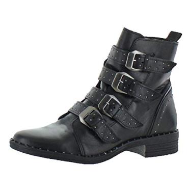 Imagem de Steve Madden Bota feminina Pursue para motociclista, couro preto, 34, Preto