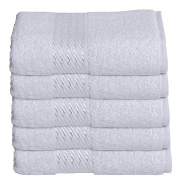 Imagem de Kit 5 Toalhas Rosto Dohler 50x80 Branca 100% Algodão