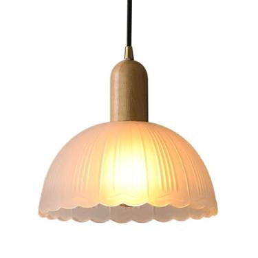Imagem de Abajur de lâmpada suspensa de vidro semicircular simples, luminária pendente de teto com pedestal E27, lustre de estilo industrial moderno, luminárias de cozinha para quarto, sala de jantar To pursue