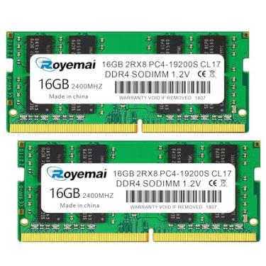 Imagem de 32GB DDR4 19200S PC4 2400 2X16GB SODIMM, DDR4-2400MHz 32G PC4-19200 CL17 2Rx8 1.2V Non-ECC 260 Pin Laptop Memory Module Ram