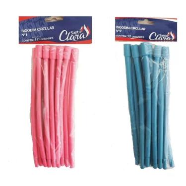 Imagem de Kit Bigodim Bigudinho Circular Nº1 48 Un + Nº2 48 Un