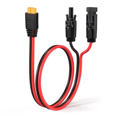 Imagem de ELFCULB Cabo de carregamento solar para XT60 12AWG Cabo de extensão de painel solar para estação portátil River 600 gerador solar (2FT)