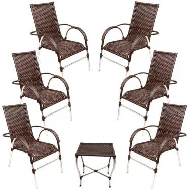 Imagem de Jogo 6 Cadeiras E Mesa Para Varanda Vênus