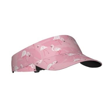 Imagem de Xiso Ver Boné feminino com viseira de flamingos e flores rosa unissex tênis golfe ajustável verão esportes ao ar livre proteção ultravioleta boné de corrida -, Preto, Tamanho Único