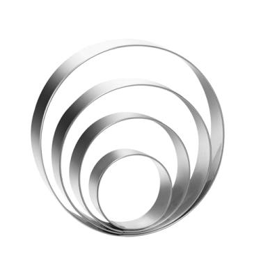 Imagem de Conjunto de cortadores de biscoito redondos, 4 peças, grande - 12 cm, 10 cm, 7 cm, 5 cm - moldes geométricos para cortadores de biscoito - Cortador de biscoito redondo caseiro de aço inoxidável