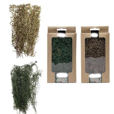 Imagem de Cayway Pacote com 2 arbustos em miniatura, arbustos, 2 cores longas, grupos de vegetação, modelo, tufos de grama para arquitetura DIY, modelo de construção, trem ferroviário, diorama, jardim,