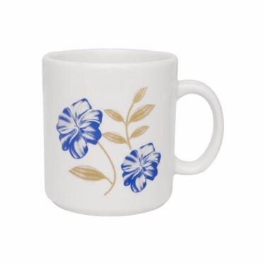 Imagem de Kit 10 Canecas Azul Perfeito Oxford Cerâmica Estampada 270ml