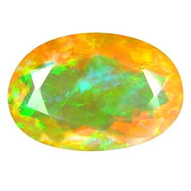 Imagem de 2,30 ct AAA+ Gem de qualidade corte oval (12 x 8 mm) opala arco-íris não aquecida genuína e extraída da pedra preciosa solta da Terra