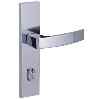 Imagem de fechadura externa quadratta curva espelho 55mm cromado alianca