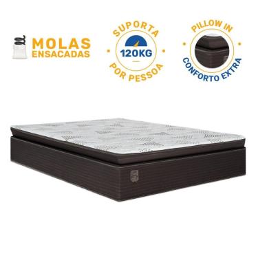 Imagem de Colchão Ravena Molas Ensacadas Com Pillow Top Queen 158cm