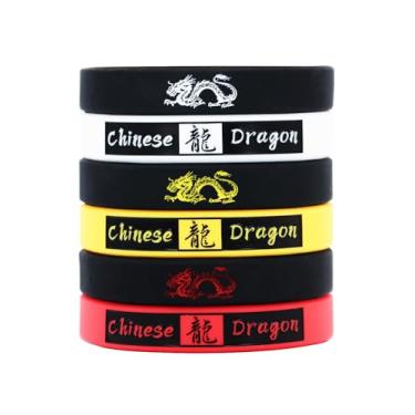 Imagem de Ouideesain Pulseira de borracha Wukong Monkey King 6 peças de lembrancinhas de festa para homens em seis cores, Standard 8", Sem Pedra Preciosa