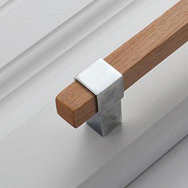 Imagem de Maçaneta de porta de madeira, gaveta de móveis, protetor de porta, maçaneta para maçanetas e alças, prata escovada, furo de 128mm