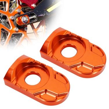 Imagem de Bloco de eixo Sur Ron, ZANGOMB 7075 Ajustador de corrente tensor de eixo traseiro de alumínio para Surron Light Bee S/X Segway X160/X260, laranja