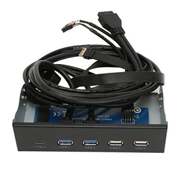 Imagem de Caixa frontal para computador de 13.3 cm, painel de mídia de leitor de cartão interno, com 2 USB3.0 2 x USB2.0 1xtipo C, velocidade de 10 Gbps, para XP/, para servidor, para
