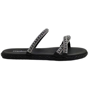 Imagem de Tamanco Rasteira Feminino Casual Dia a Dia com Strass Conforto Moleca 5452.141