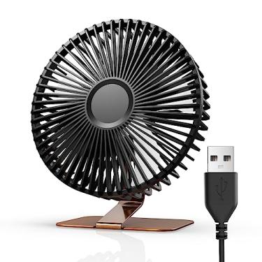 Imagem de SLENPET Ventilador de mesa USB de 6 polegadas, 4 velocidades, ultra-silencioso, ajuste de 90° para melhor resfriamento, mini ventilador de mesa potente portátil, pequeno ventilador pessoal para
