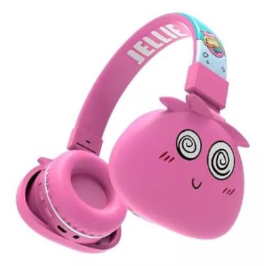 Imagem de Fone de Ouvido Bluetooth Infantil Mostrinhos Sem Fio Kids - 8 Modelos Divertidos com Conexão Bluetooth e Cabo Auxiliar, Ajuste de Altura e Design Dobrável - Conforto e Diversão (Rosa)