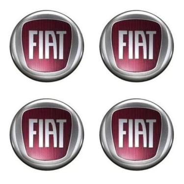 Imagem de Emblema Fiat Vermelho Resinado 48mm - Jogo 4 Peças - Tf Calotas