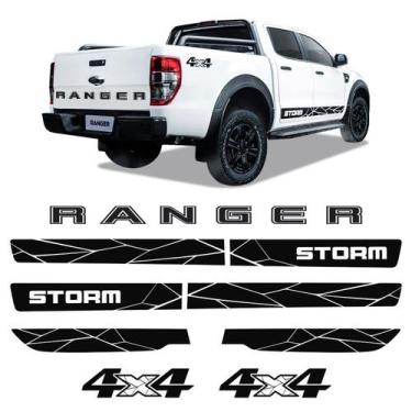Imagem de Kit Faixas Ranger Storm 2020 4x4 Adesivos Lateral e Traseiro - SPORTIN