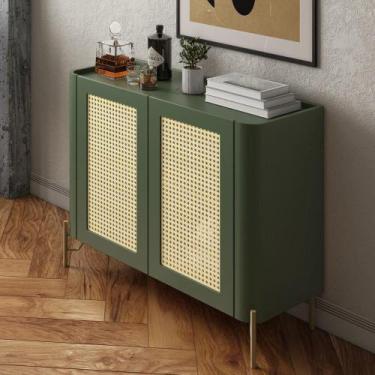 Imagem de Buffet Aparador 98,5cm Porta Sextavada 100% MDF Pés Metal - Casa Lar I