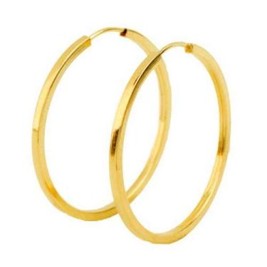 Imagem de Brinco de ouro 18k Argola 2,8Cm - Elegancy Joias