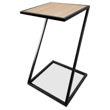 Imagem de Mesa De Canto Modelo Industrial Lateral em Z Sieger Decoração Para Sal