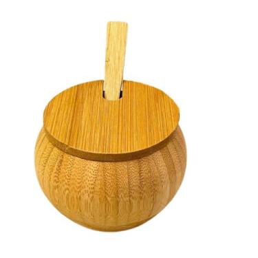 Imagem de Açucareiro Bambu com Colher e Tampa Ecológico 100g Açucar/Temperos/Far
