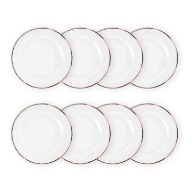 Imagem de Kit 8 Unidades Sousplat Redondo Transparente Com Borda Vidro 33Cm Rafi